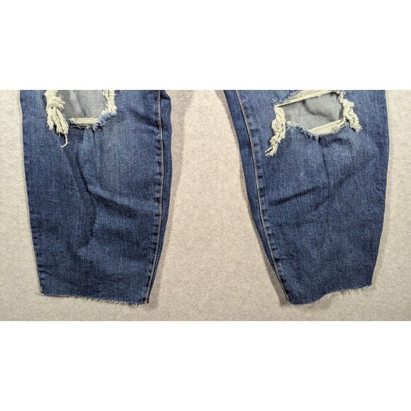 Old Navy Women Jeans 20x27 High Rise Curvy OG Straight Distress Raw Hems - Picture 4 of 13